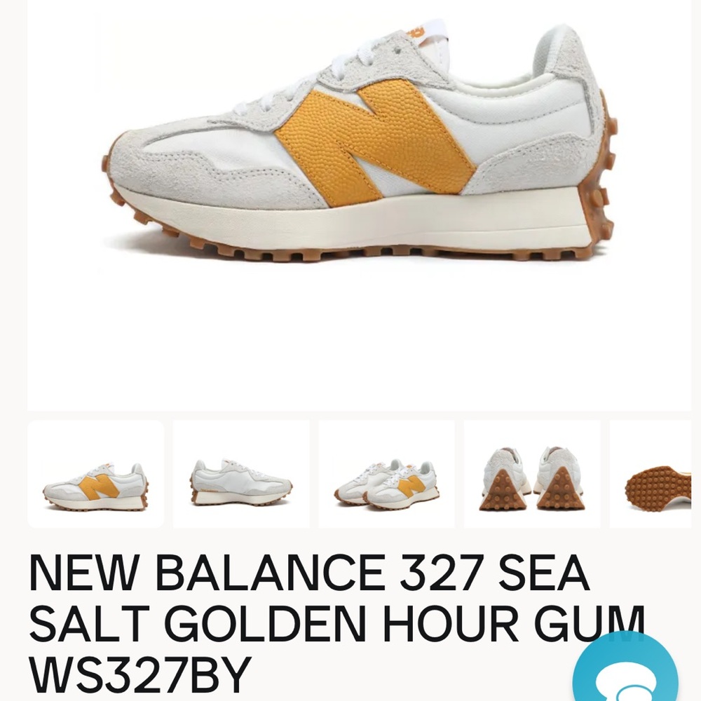 New Balance 327 Sea White and Yellow Sneakers